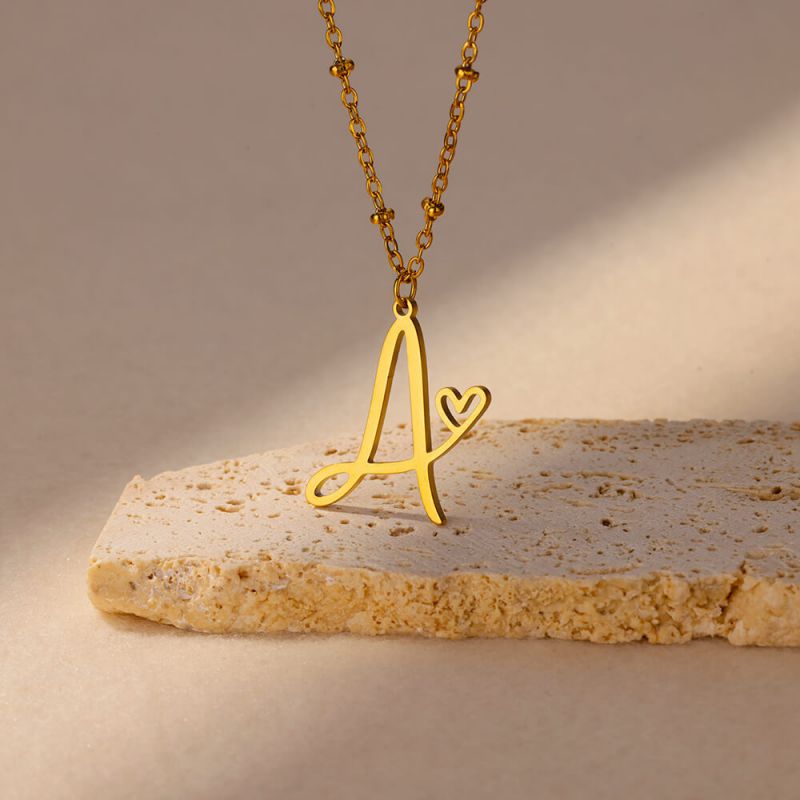Fashion Z Stainless Steel 26 Letter Necklace