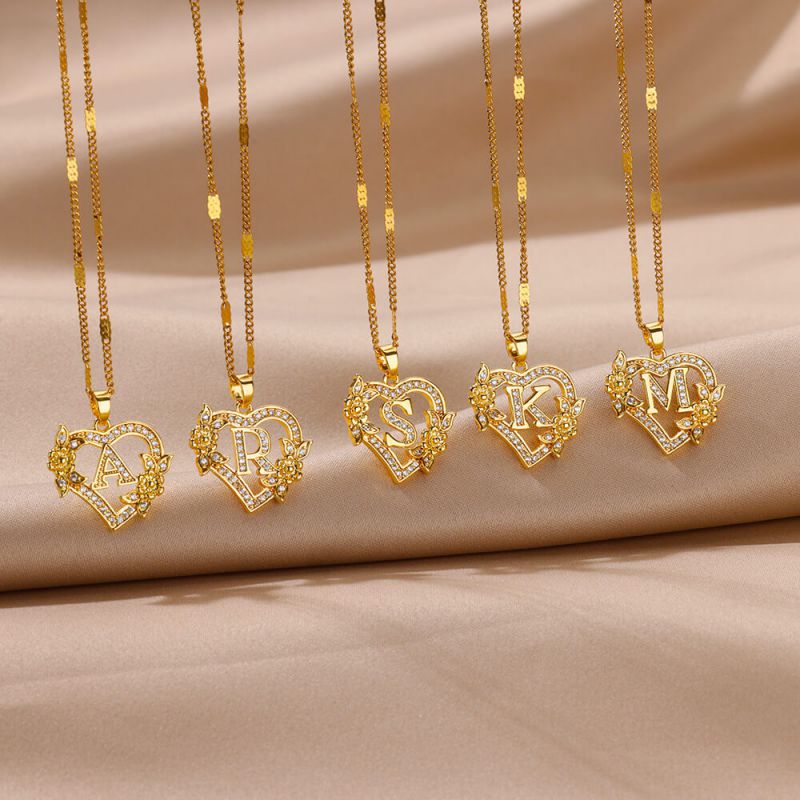 Fashion Z Copper And Diamond Love 26 Letter Necklace
