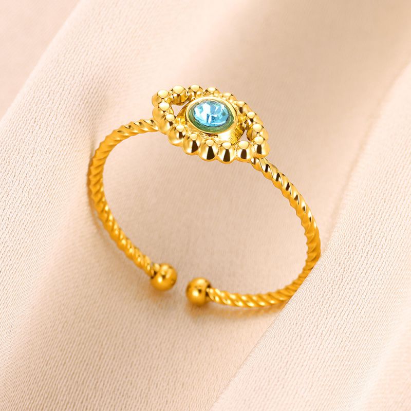 Fashion Gold Stainless Steel Eye Ring