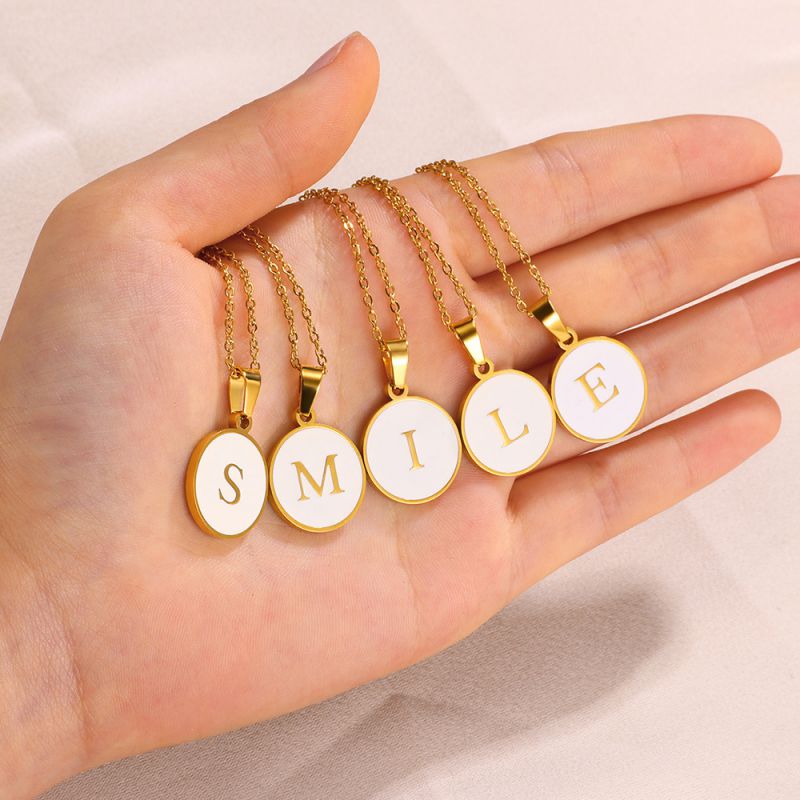 Collar Redondo 26 Letras De Acero