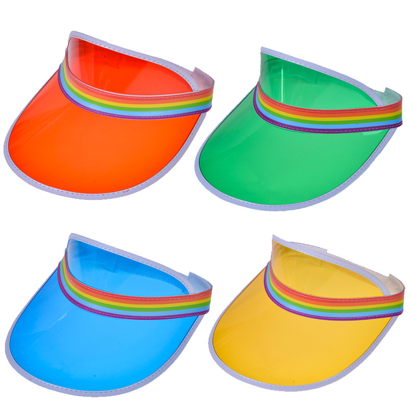 Fashion Fluorescent Green Polyester Large Brim Hollow Top Sun Hat
