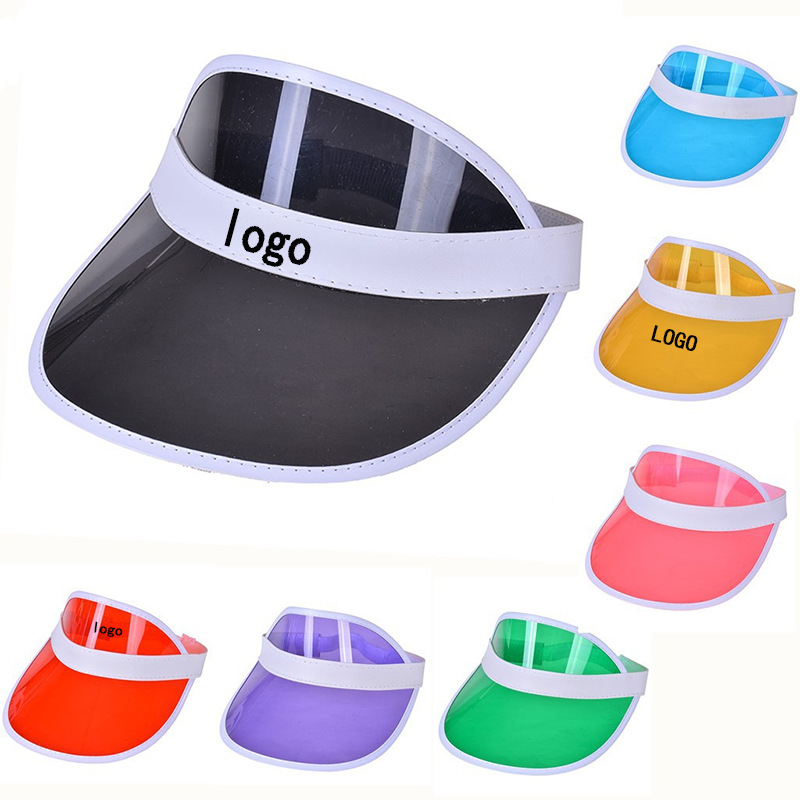 Fashion Fluorescent Yellow Pvc Large Brim Empty Top Sun Hat