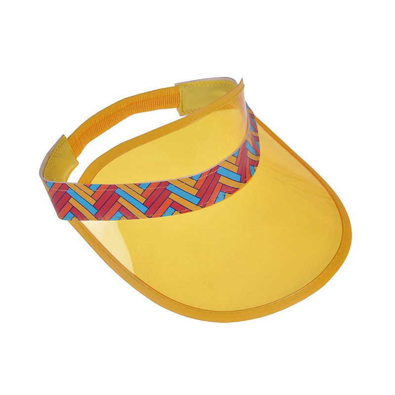 Fashion Yellow Pvc Large Brim Empty Top Sun Hat