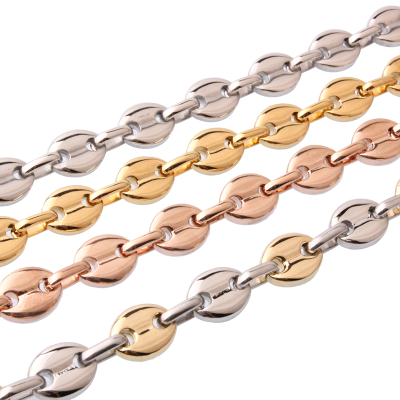 Fashion Steel Color Stainless Steel Pig Nose Chain Men's Necklace