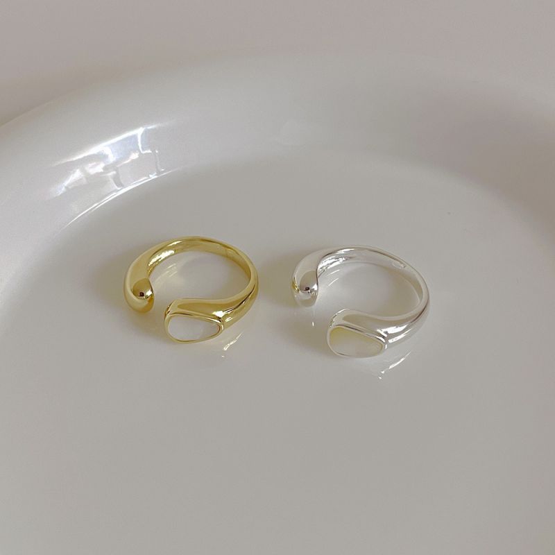 Fashion Silver Copper Geometric Shell Ring