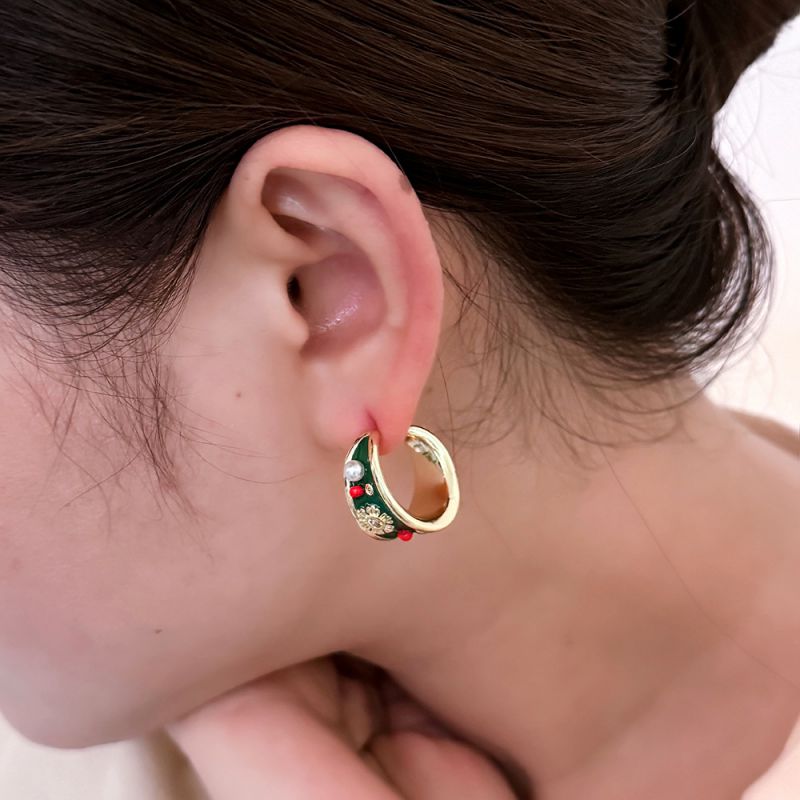 Fashion Gold Copper Geometric C-shaped Earrings