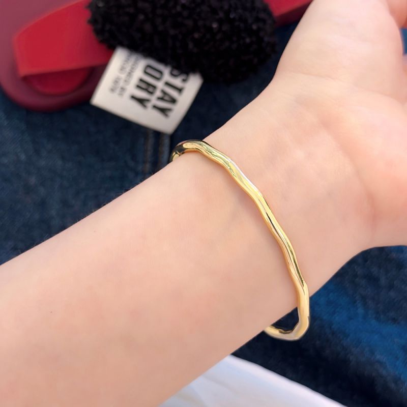 Fashion Metal Bracelet Metal Textured Round Bracelet