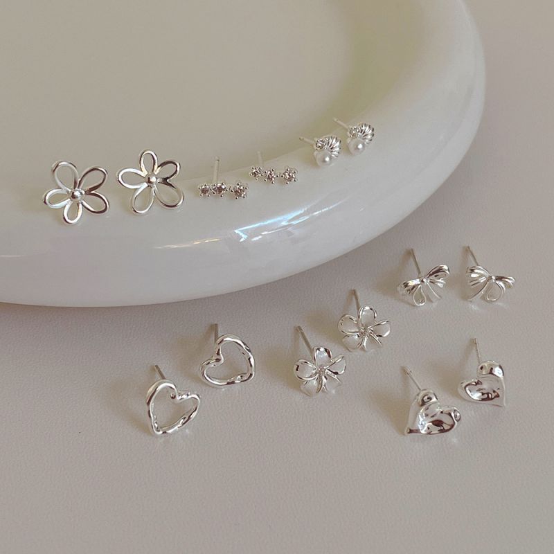 Fashion Shell Pearl Earrings 925 Silver Needle Plated With Real Gold Copper Geometric Stud Earrings