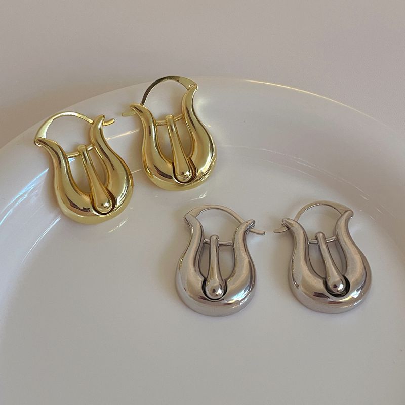 Fashion Silver Copper Geometric Hollow Earrings