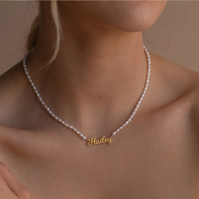 Collar Diy De Letras Geométricas De Acero Inoxidable.
