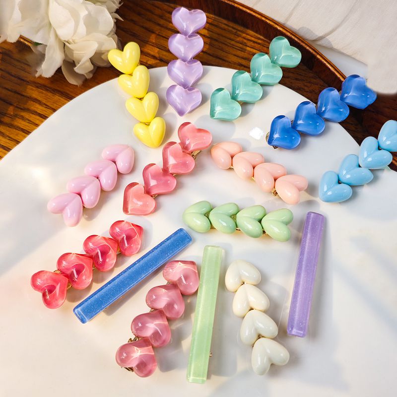 Fashion Red Resin Love Children's Hair Clip