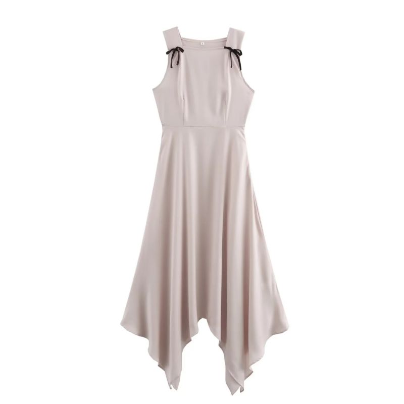 Vestido Largo Sin Mangas Con Dobladillo Irregular