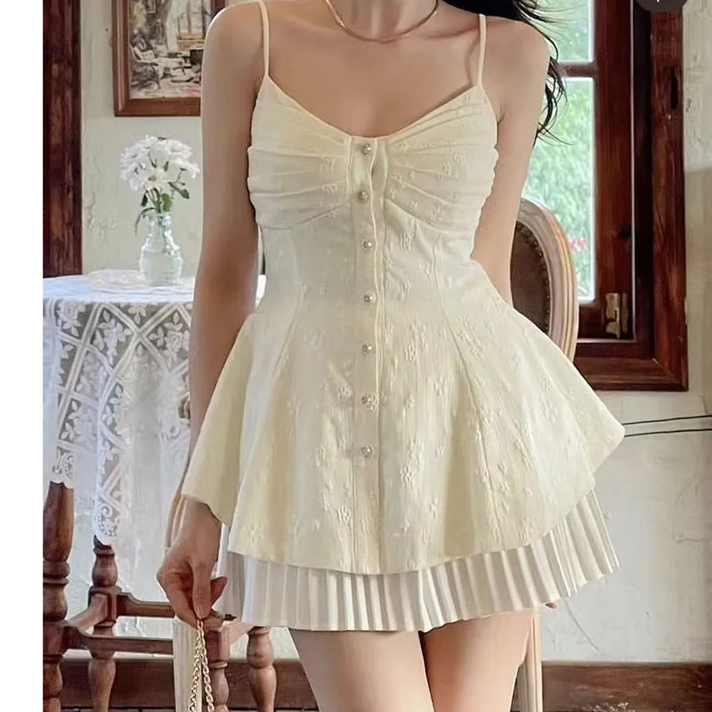 Falda Con Tirantes En Jacquard De Poliéster