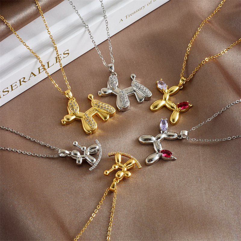 Collar Para Perros Con Forma De Globo De Cobre Bañado En Oro Y Diamantes