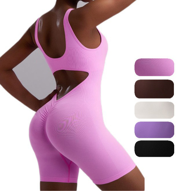 Fashion Brown Seamless Knitted Sleeveless Bodysuit