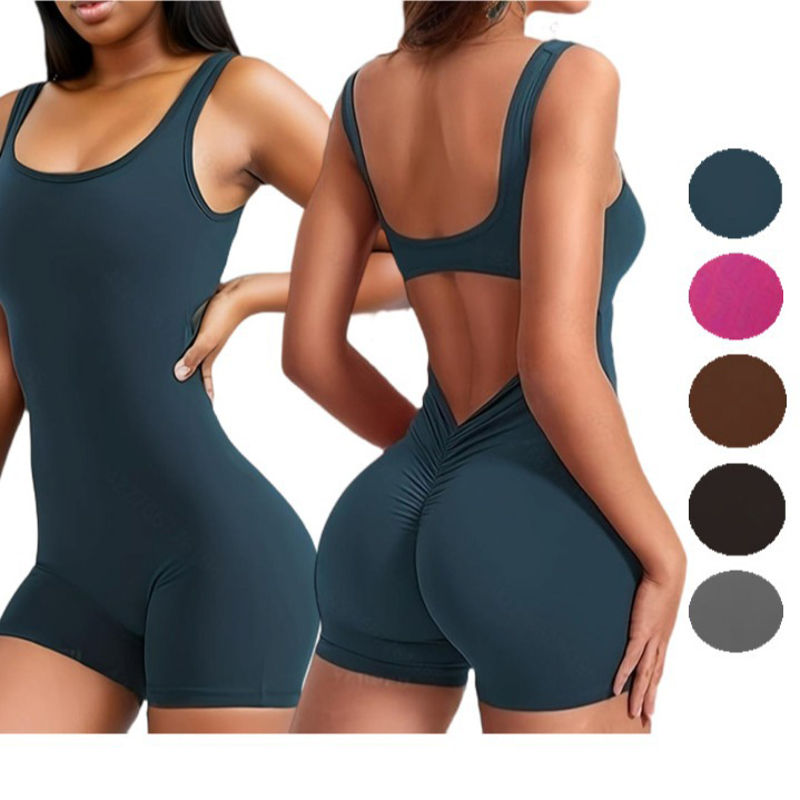 Fashion Blue Seamless Knitted Bodysuit