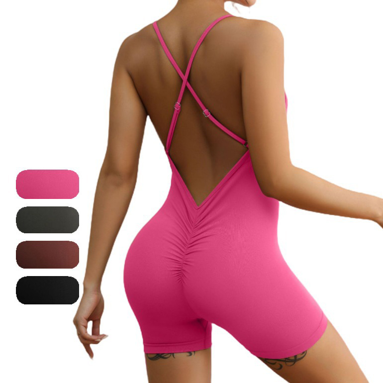 Fashion Olive Green Seamless Backless Cross-strap Suspender Bodysuit