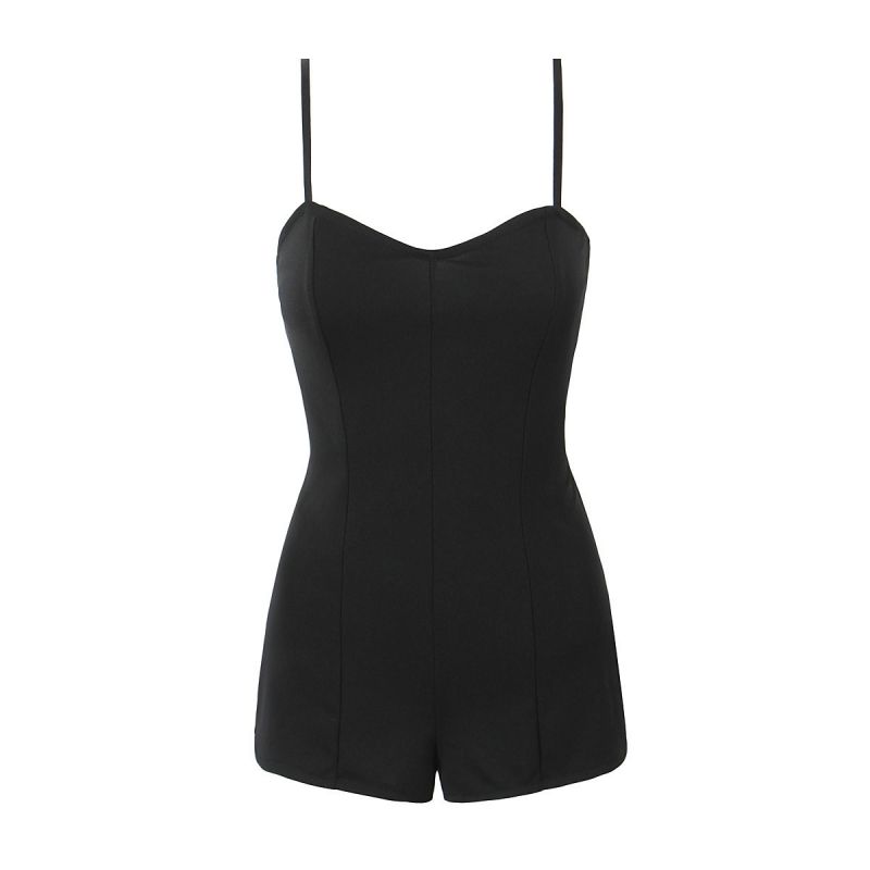 Fashion Black Suspender Jumpsuit