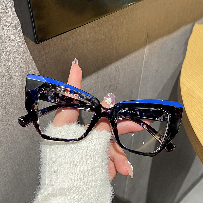 Ac Gafas Cat-eye Con Montura Grande Y Lisas
