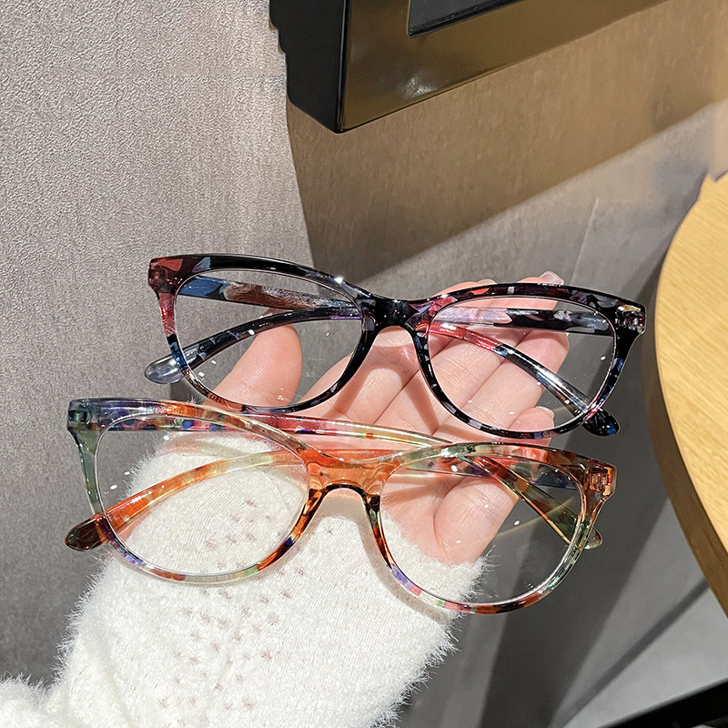 Gafas Cat-eye Con Montura Grande Y Lisas
