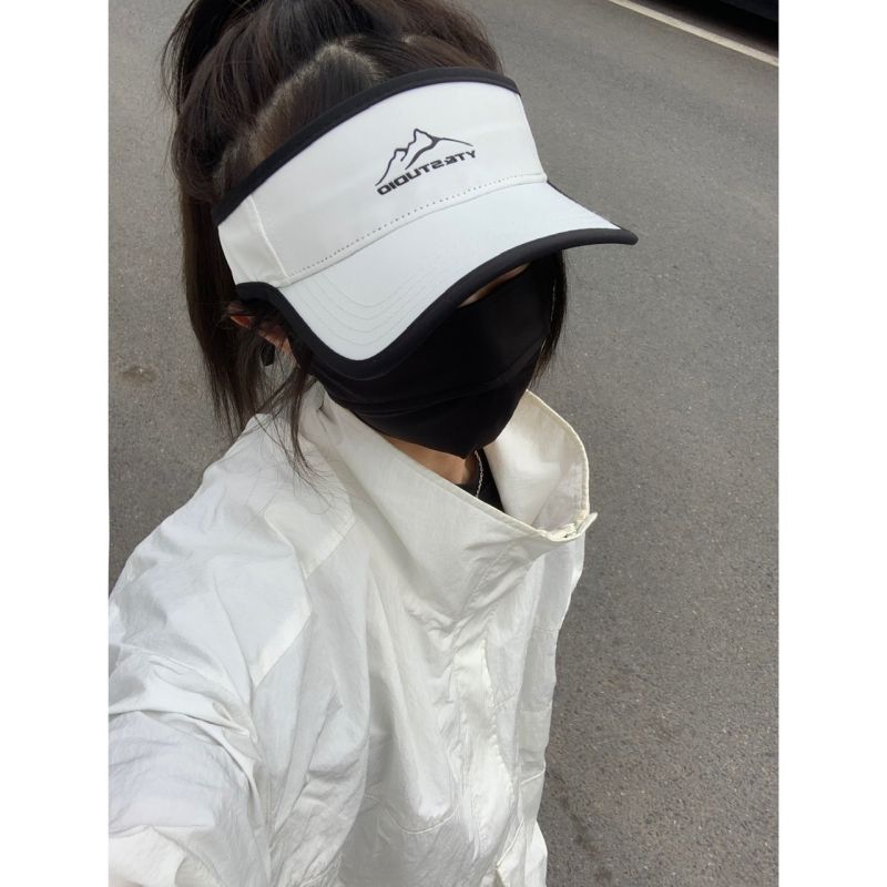 Fashion Navy Printed Hollow Top Sun Hat