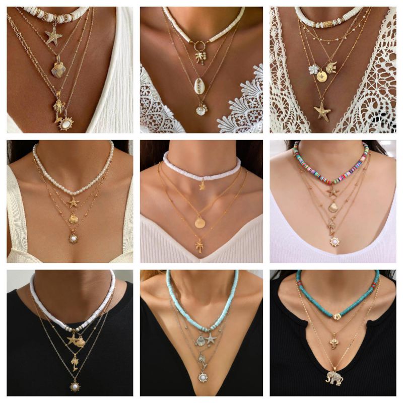 Fashion 7# Alloy Geometric Multi-layer Necklace