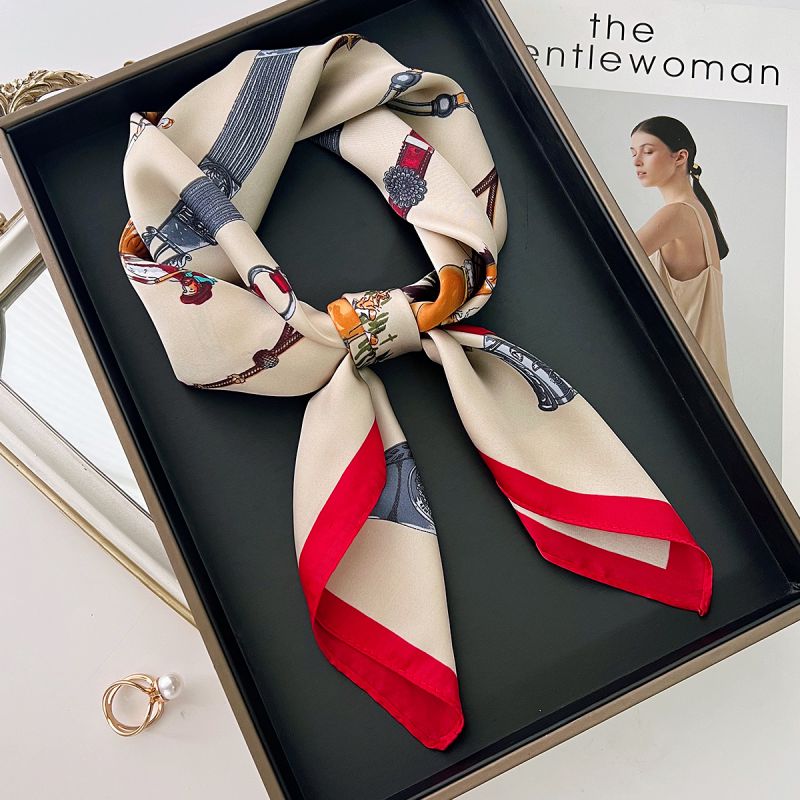 Fashion Beige Polyester Printed Scarf