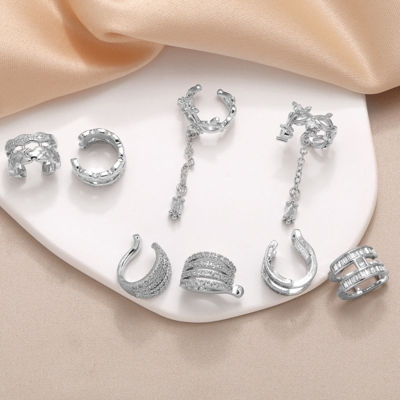 Fashion B Copper Diamond C-shaped Ear Cuff