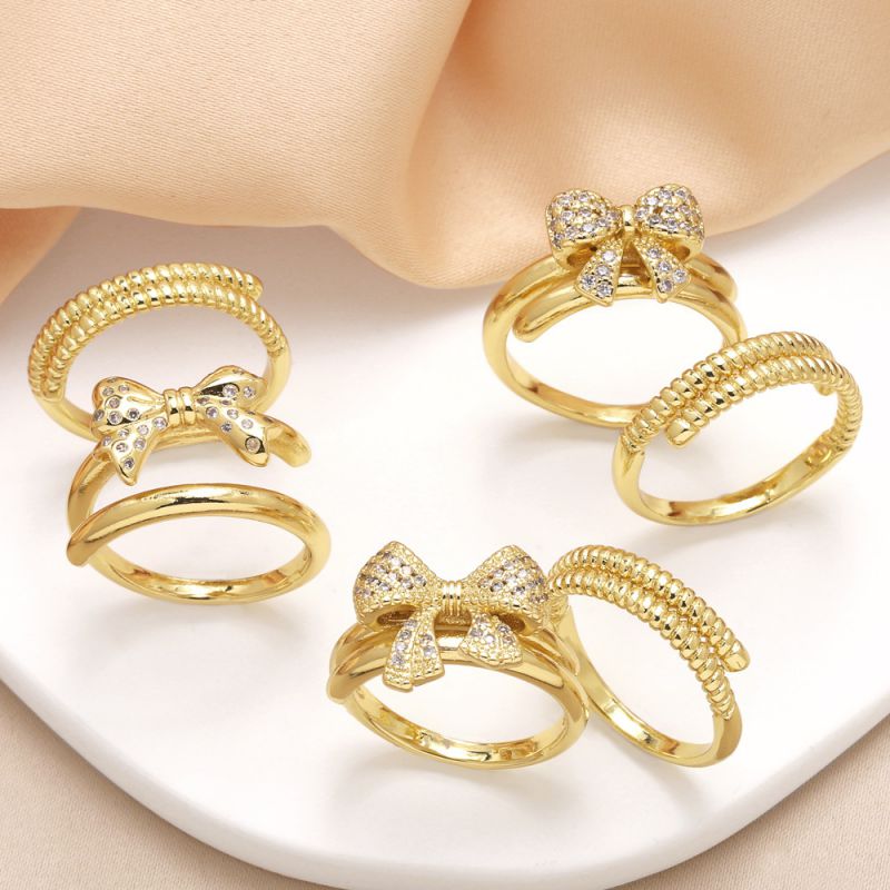 Fashion A Copper Plated Gold-plated Diamond Geometric Open Ring
