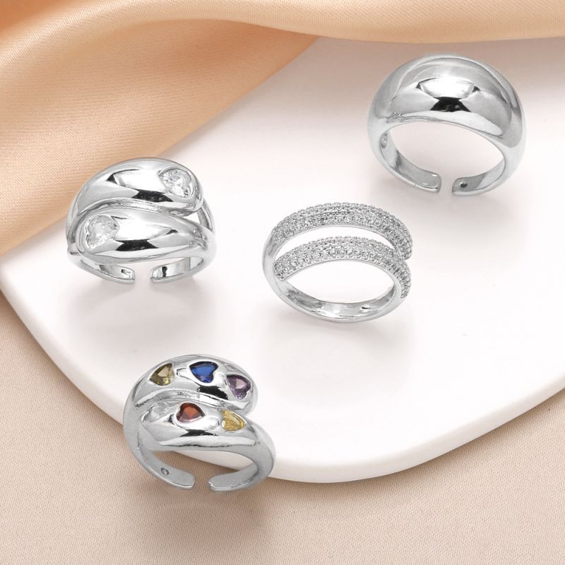 Fashion A Copper Plated Gold-plated Diamond Geometric Open Ring