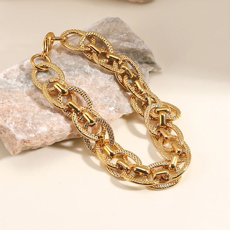 Fashion Gold Stainless Steel Geometric Chain Bracelet