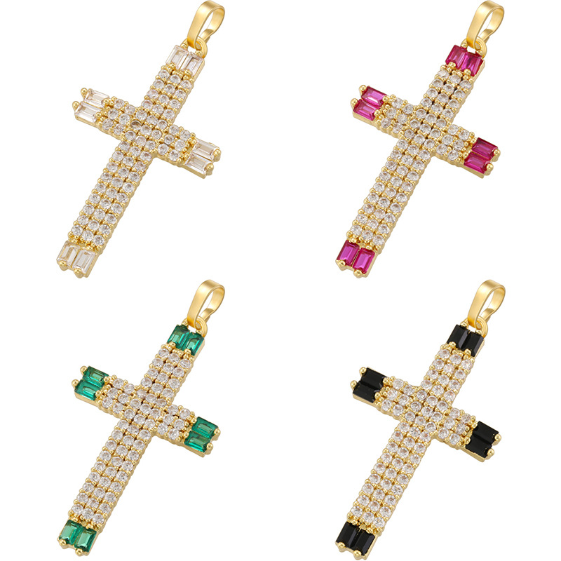 Colgante De Cruz De Diamantes De Cobre