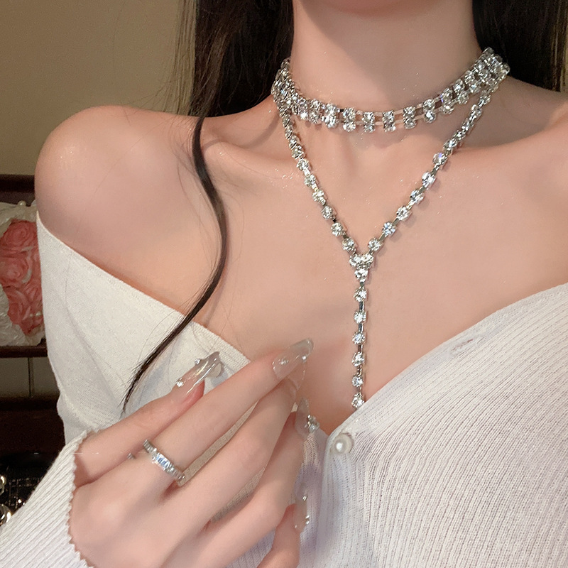 Collar Cuadrado De Aleación De Diamantes