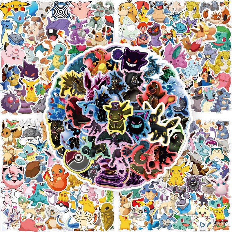 Fashion Pokemon 179-50pcs Geometric Cartoon Graffiti Waterproof Stickers 50pcs
