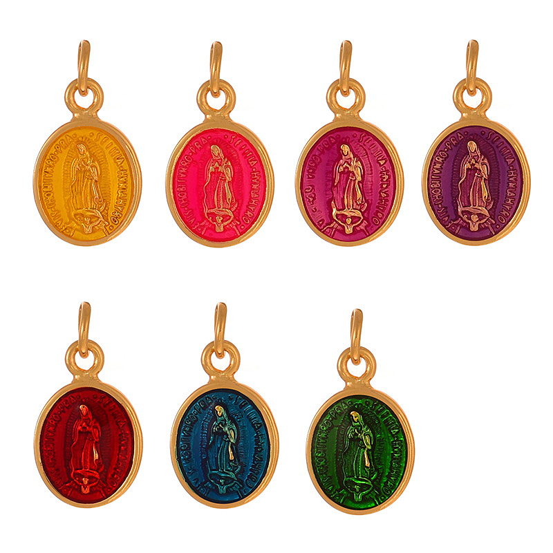 Accesorio Colgante De La Virgen María Con Goteo De Aceite Ovalado De Cobre