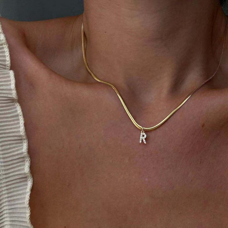 Fashion Z Copper Diamond 26 Letter Necklace