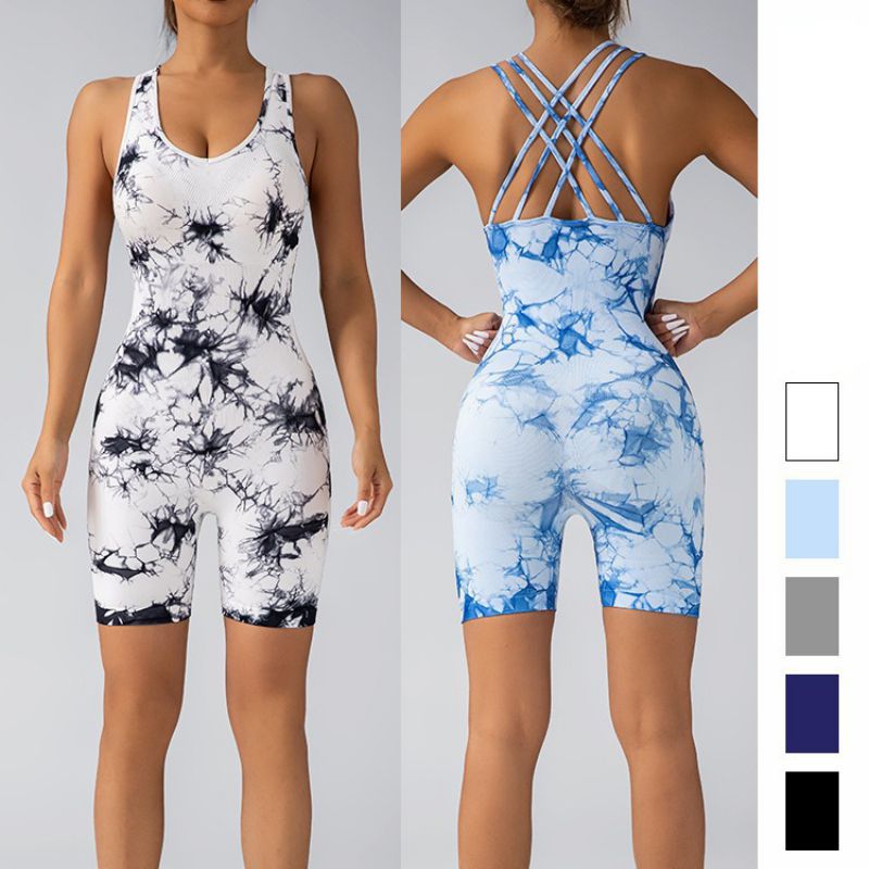 Traje De Yoga Estampado Sin Costuras