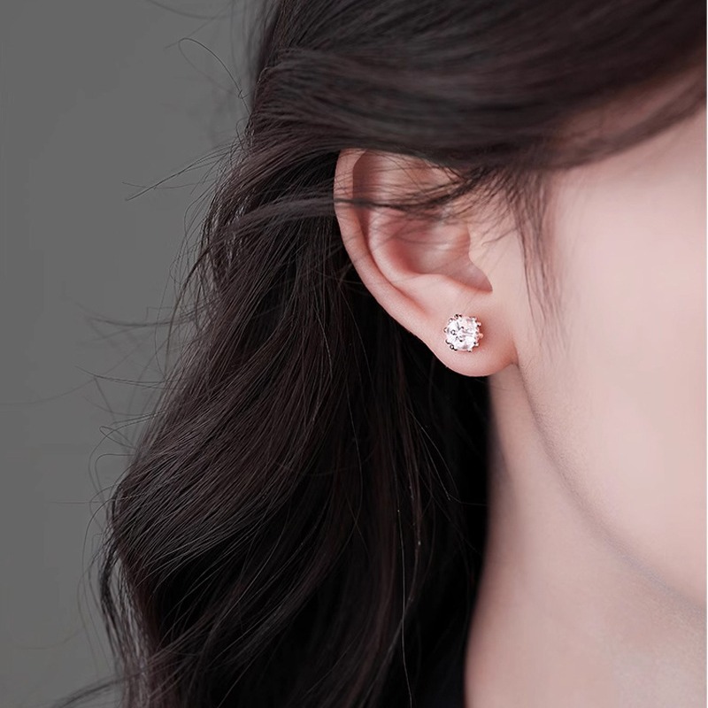 Pendientes Redondos De Diamantes De Cobre