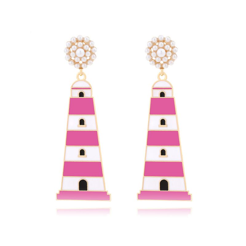 Fashion Color Alloy Tower Earrings