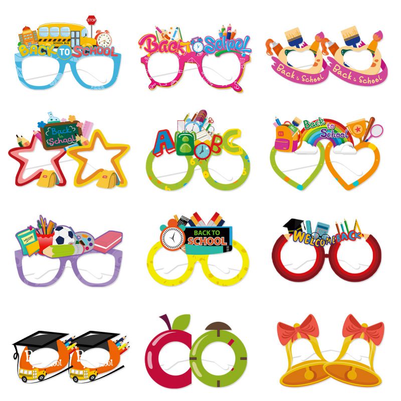 Fashion Back To School Glasses Paper Cartoon Glasses