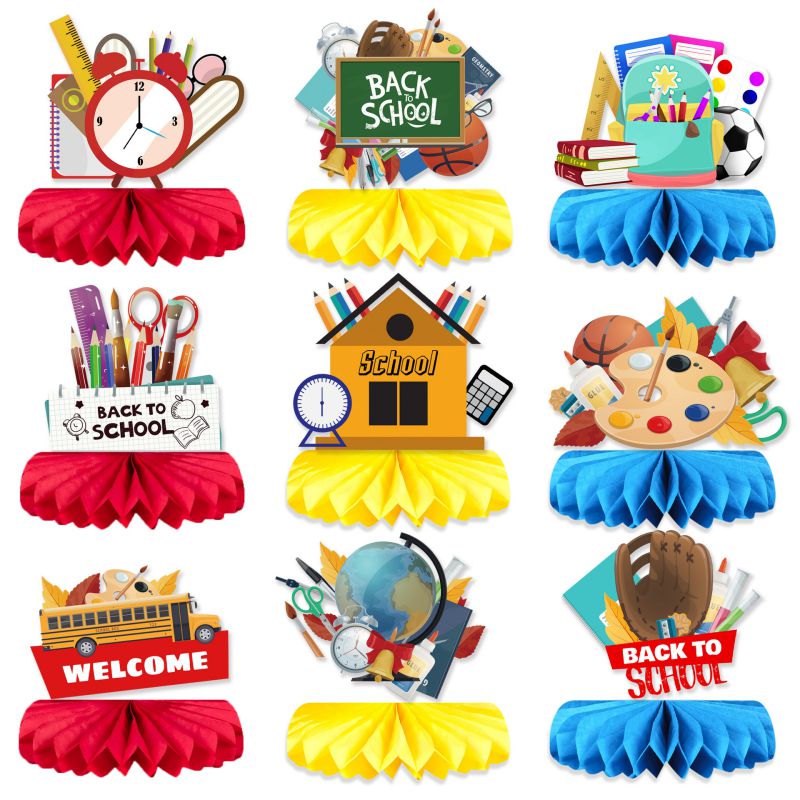 Fashion 9 Models/set Back To School Honeycomb Ornaments