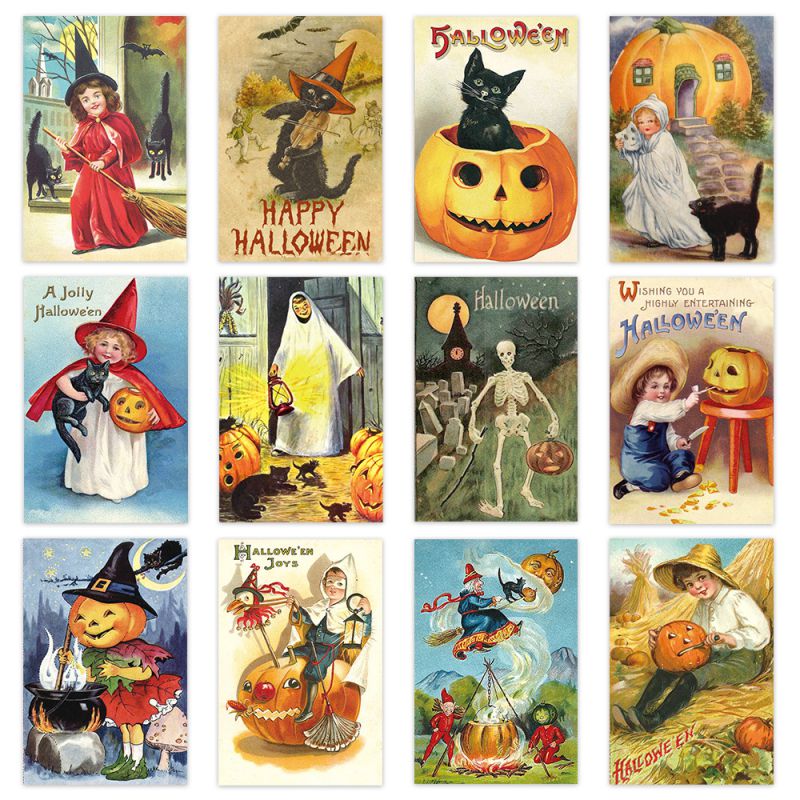 Fashion Halloween Postcard Handwritten Invitation Greeting Card Halloween Handwritten Postcard