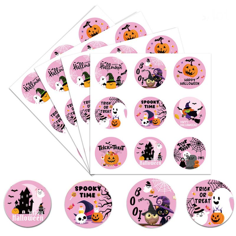 Fashion Style 1:halloween Cute Funny Stickers Self-adhesive Decorative Props Party Supplies Halloween Printed Sticker Label