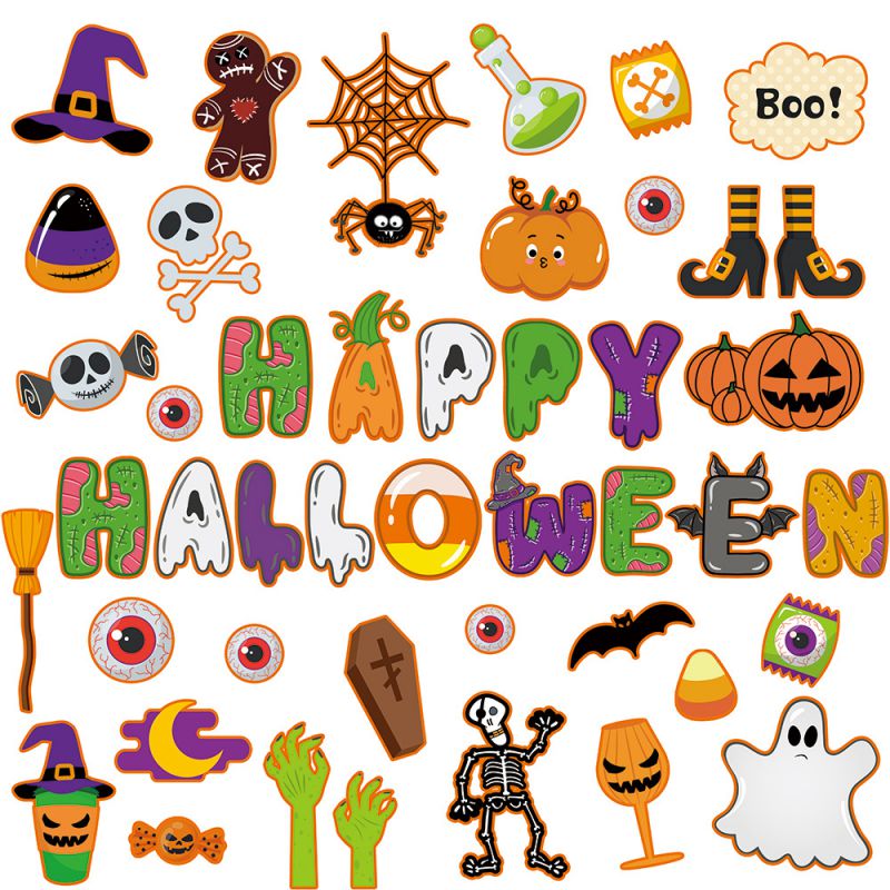 Fashion Halloween Blackboard Decoration Stickers Props Halloween Blackboard Decoration Stickers Props