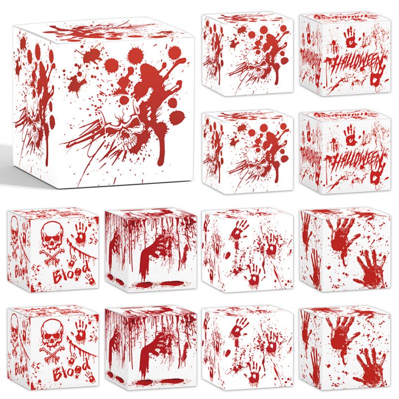 Fashion Halloween Horror Decoration Props Candy Snack Packaging Paper Box Halloween Printed Packaging Box