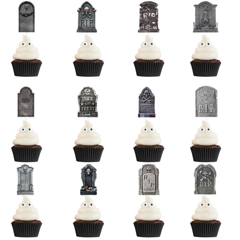 Fashion 12 Small Flags Halloween Tombstone Cake Flag