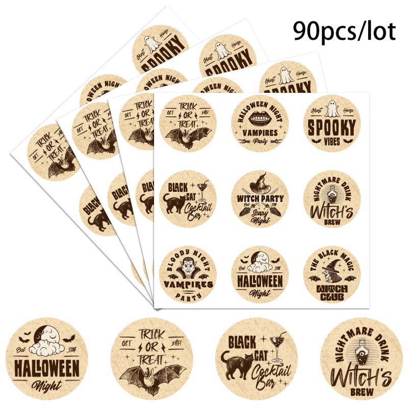Fashion Style 1:halloween Stickers Halloween Self-adhesive Envelope Labels