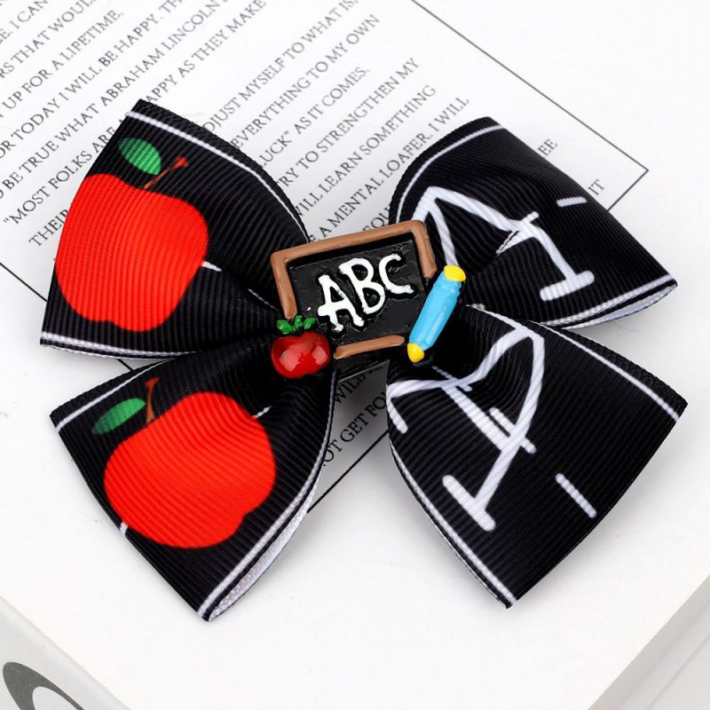 Fashion Pink Hair Tie Printed Children's Bow Hairpin