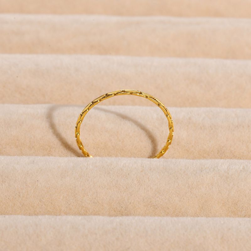 Fashion Gold Stainless Steel Round Ring