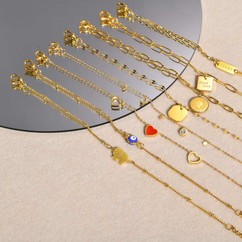 Fashion Gold Stainless Steel Eye Bracelet